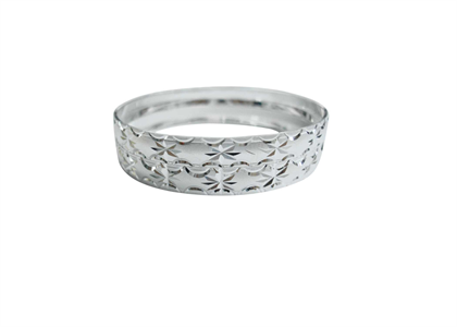 Rhodium Plated | Diamond Cut Bangles